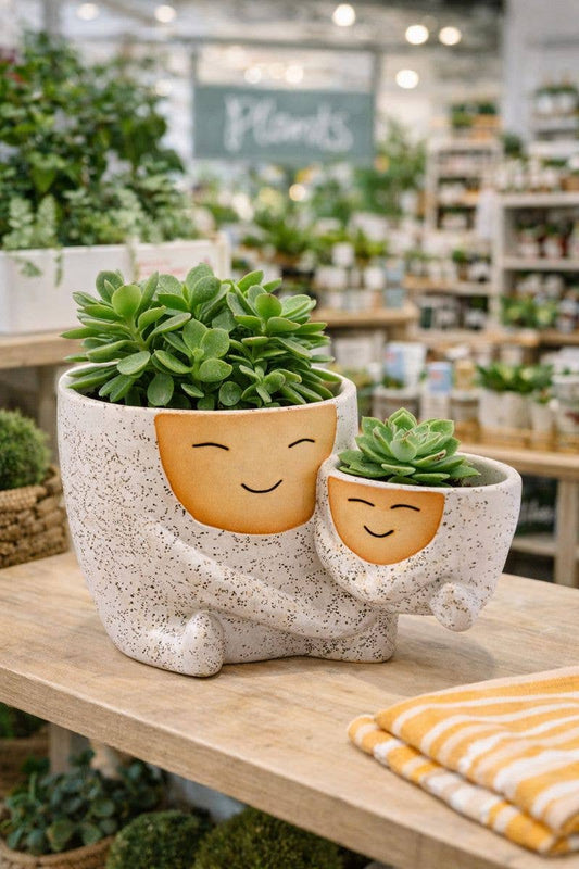 Smiling Hugging Planter Holding Baby Planter
