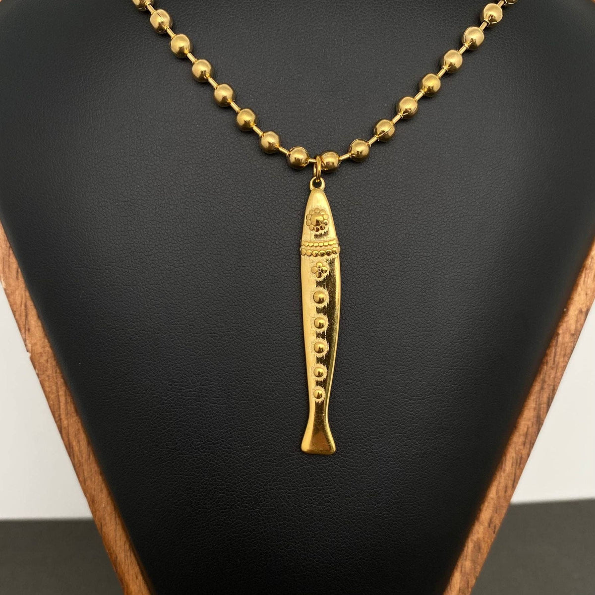 Fish Charm 18K Gold Plated SS Necklace