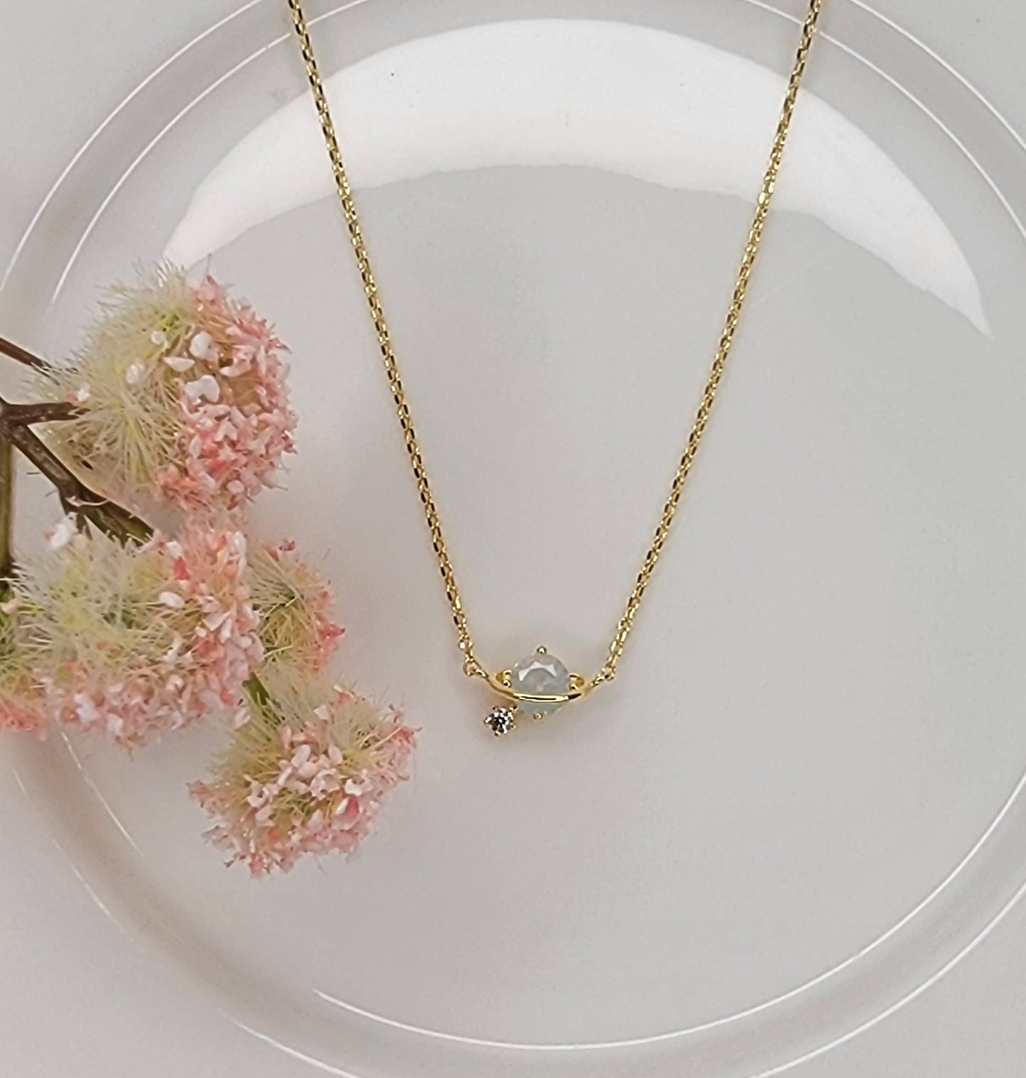 OPAL/LAB GROWN OPAL PLANET NECKLACE.