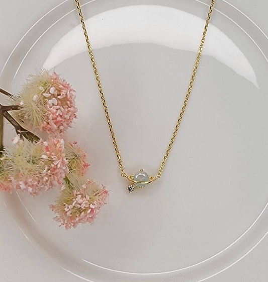 OPAL/LAB GROWN OPAL PLANET NECKLACE.