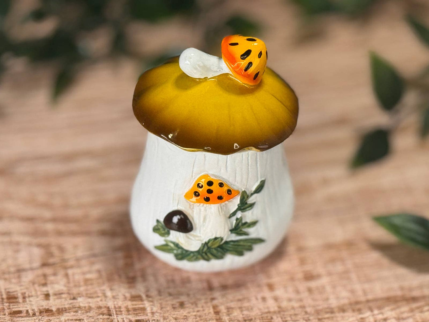 Merry Mushrooms-Inspired 70s Hand-Painted Trinket Box
