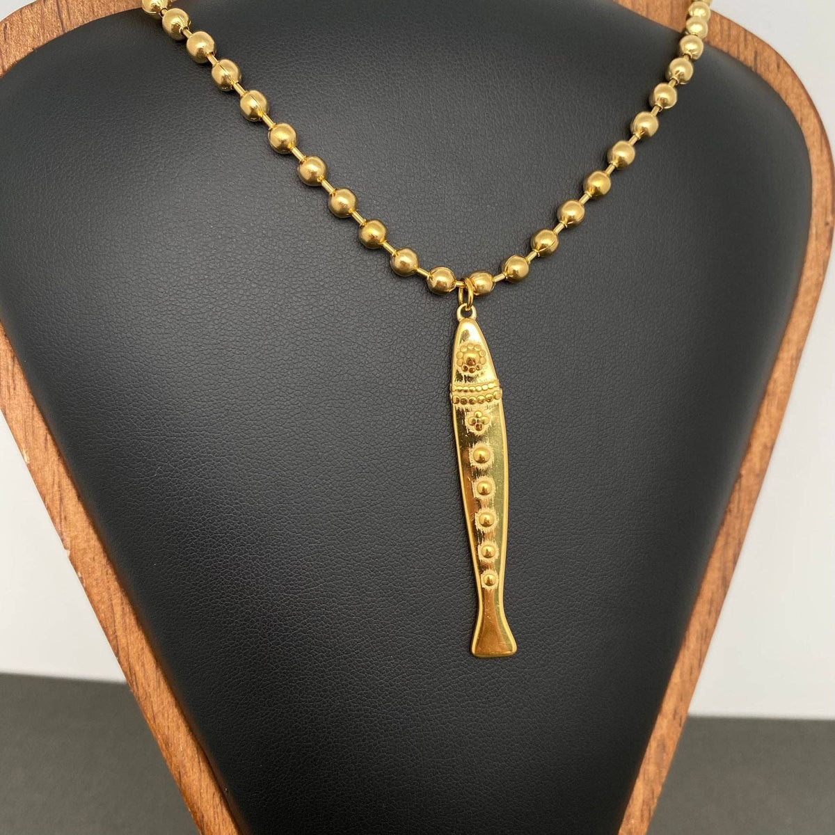 Fish Charm 18K Gold Plated SS Necklace