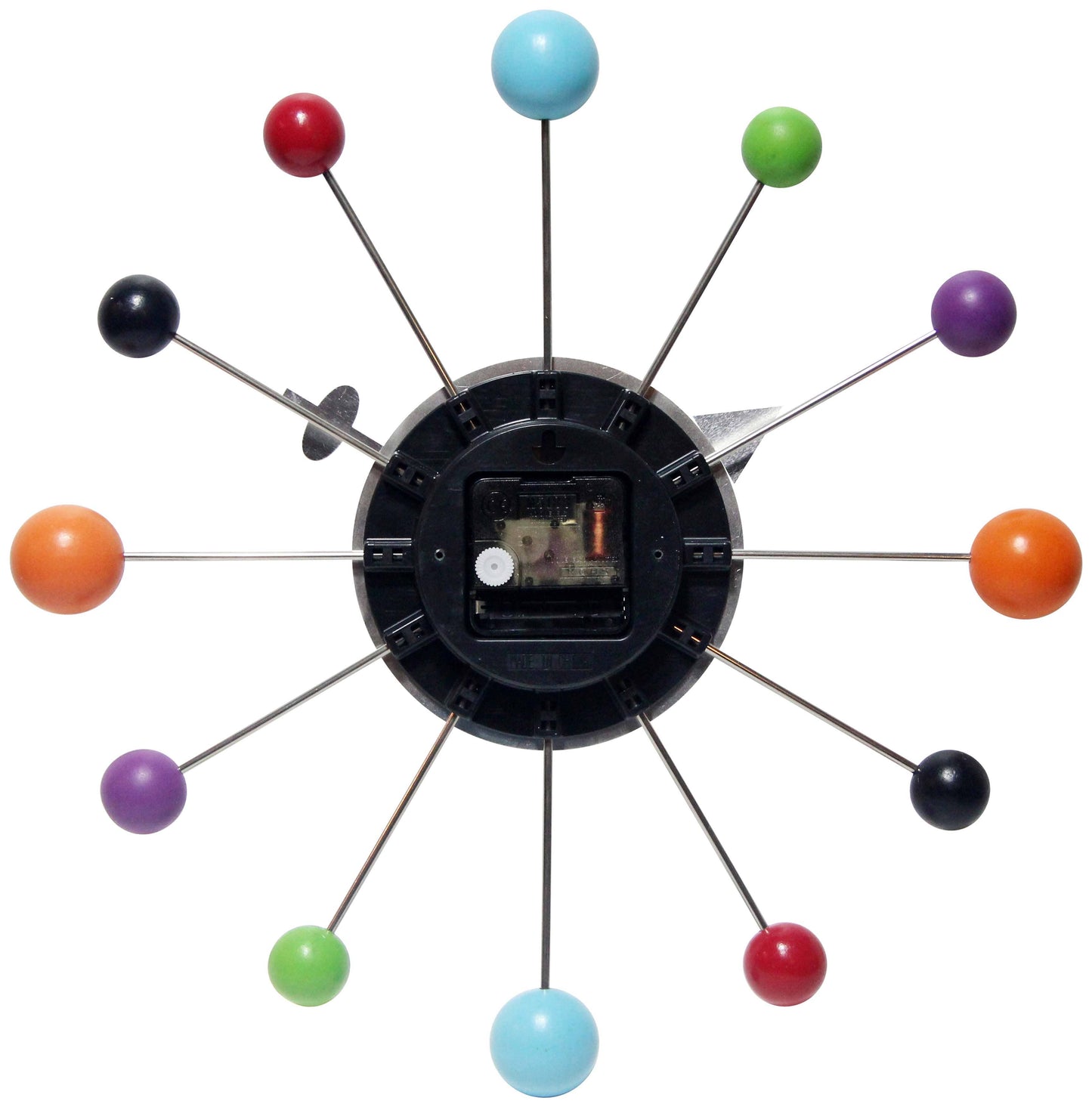 Orb Spoke Multi-Color Indoor Wall Clock 15 Inch