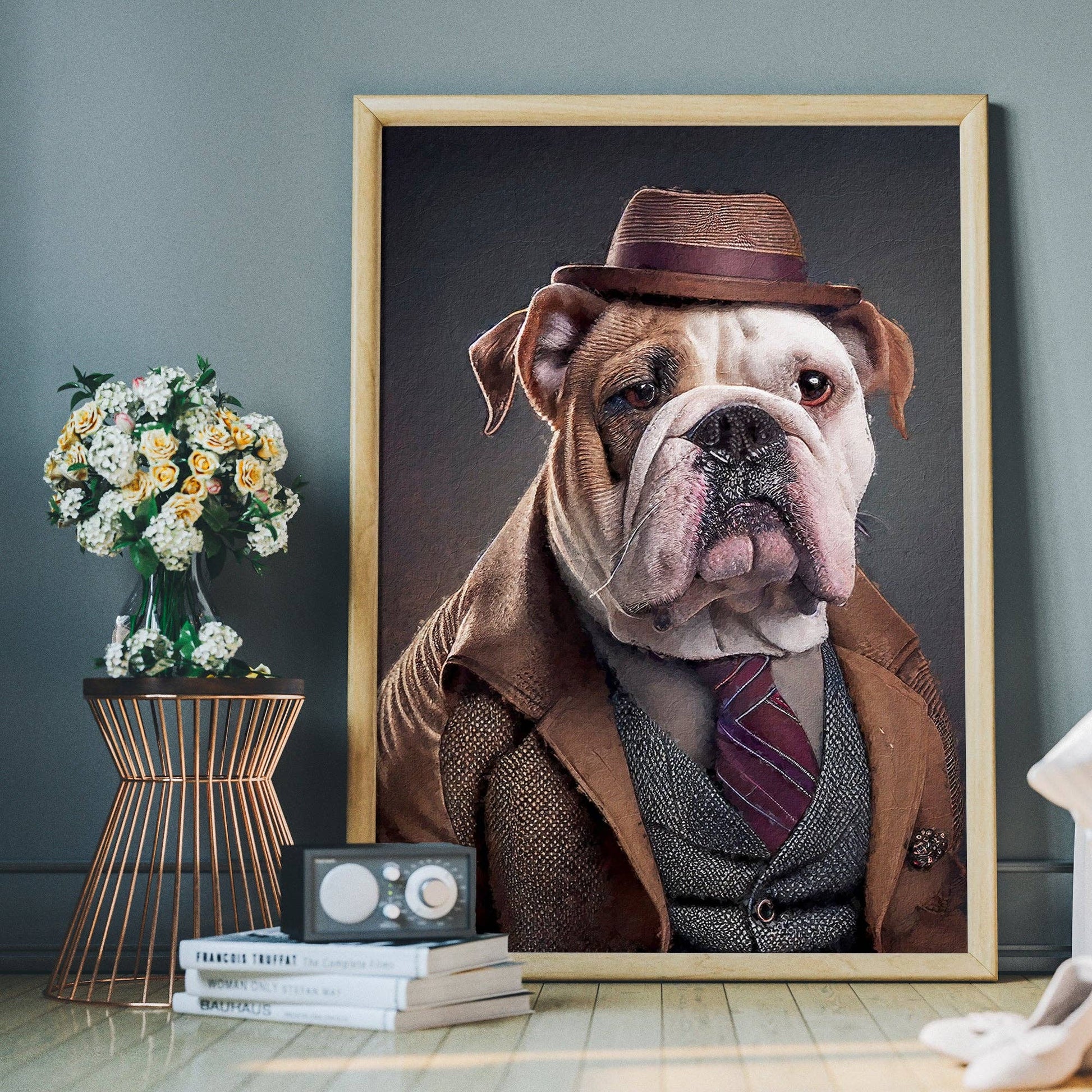 English Bulldog Animal Head Print - Vintage MC
