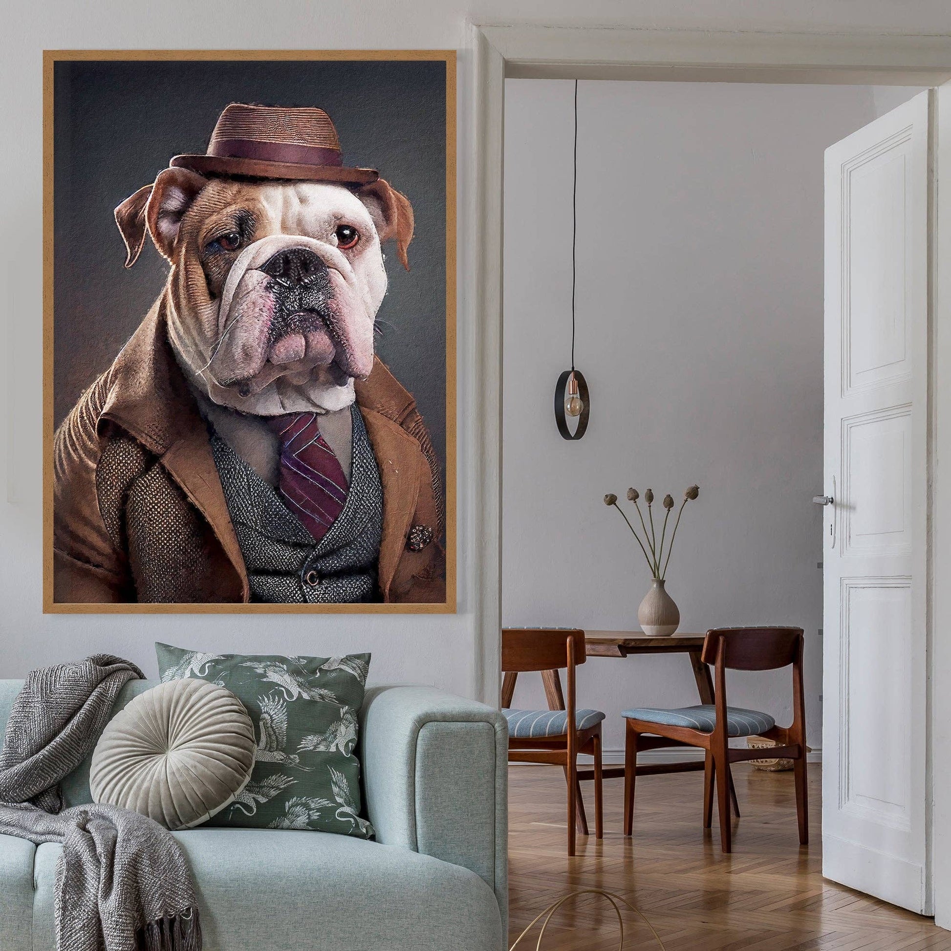 English Bulldog Animal Head Print - Vintage MC