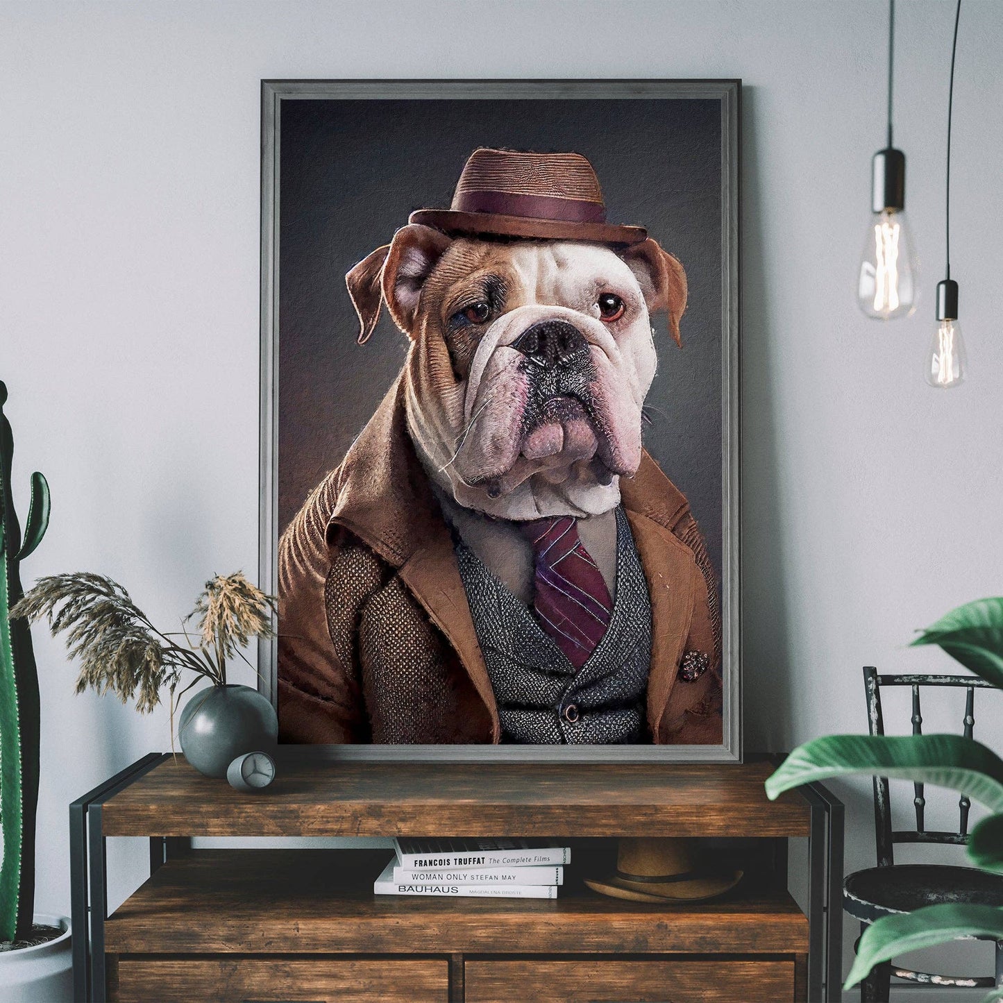 English Bulldog Animal Head Print - Vintage MC