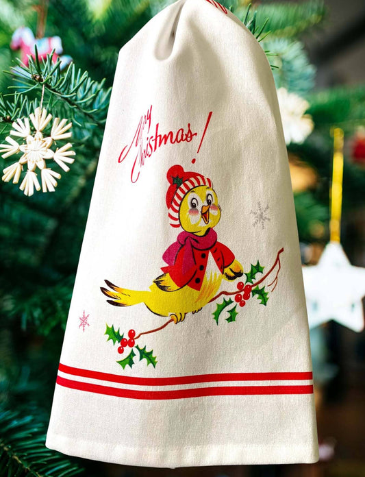Christmas Birdie Tea Towel