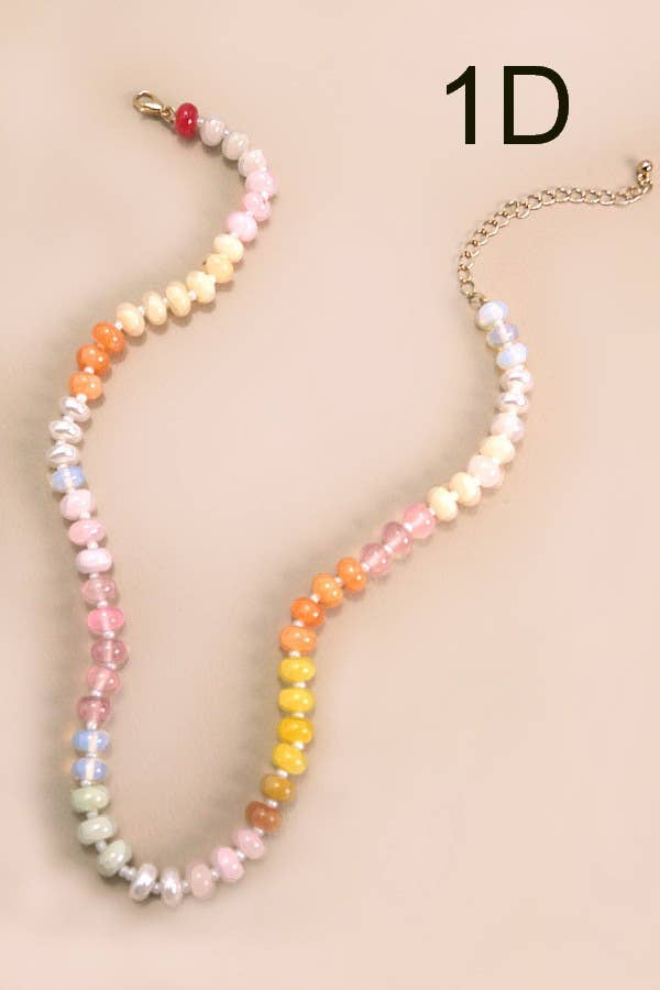 NATURAL AGATE BEAD NECKLACE
