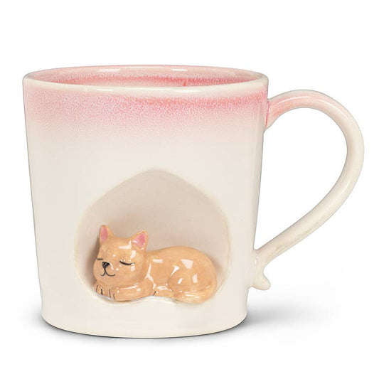 Ombre Taper Mug with Cat-4"H(14oz)