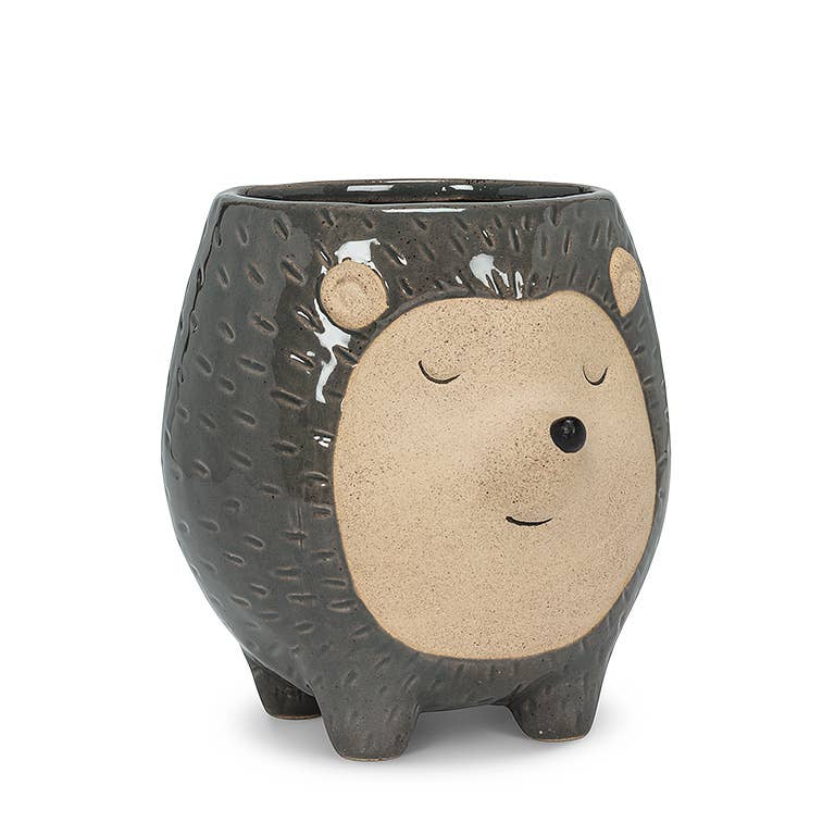 Tall Gry Hedgehog Planter-5"H