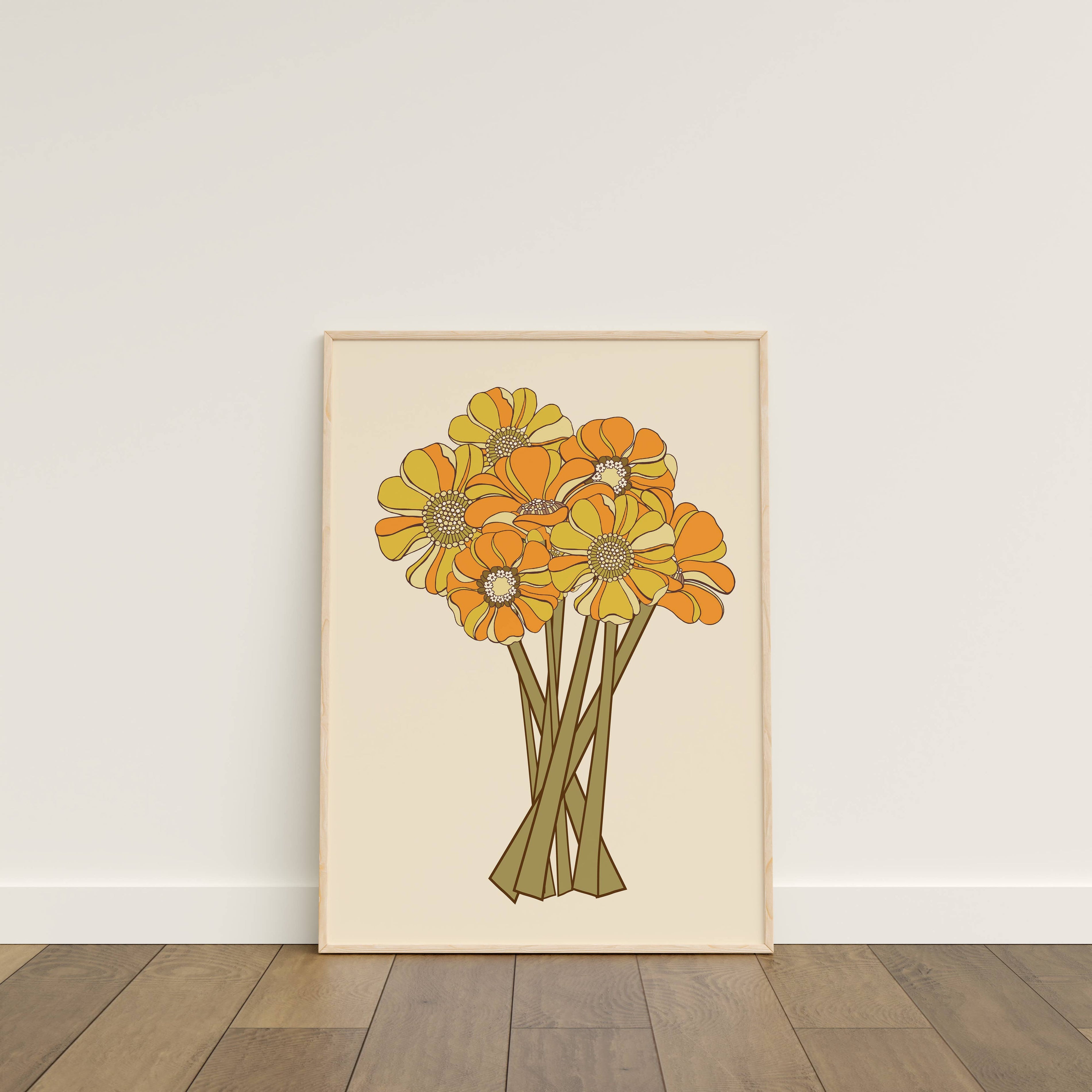 Retro Bouquet Print