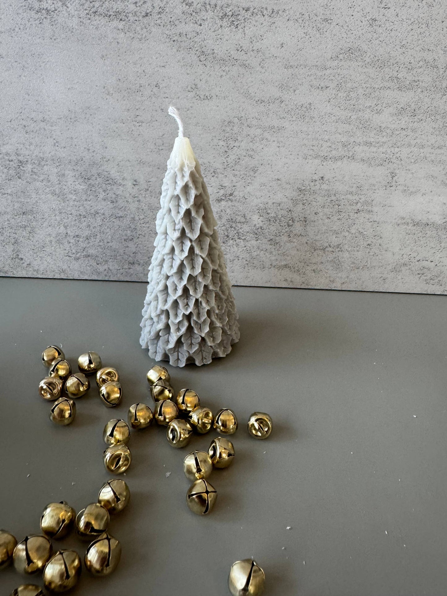 Frosty Retro Style Holiday Tree Candle