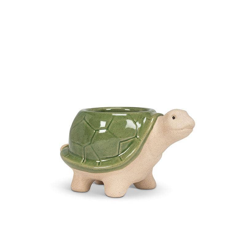 Sm Turtle Planter-Grn-3.5