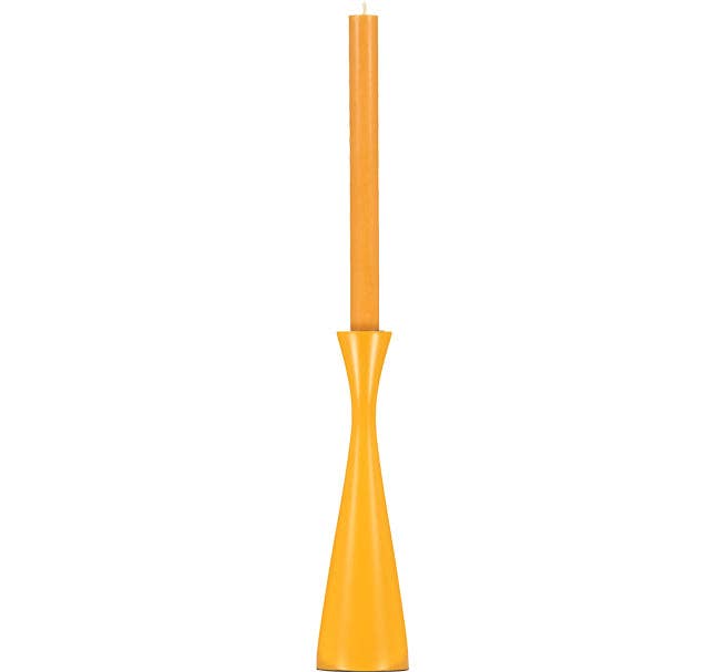 BRITISH COLOUR STANDARD - 25cm H / 9.8'' H  Tall Saffron Yellow Candleholder