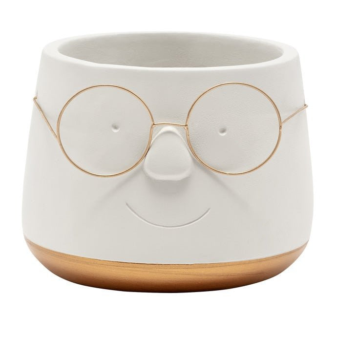 Face with Glasses Planter - Vintage MC