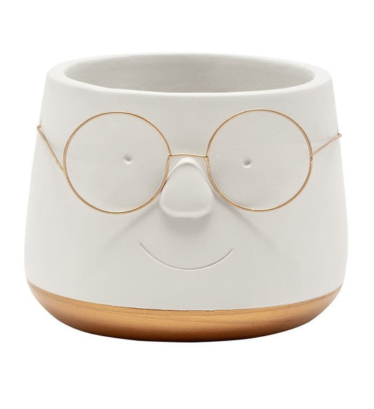 Face with Glasses Planter - Vintage MC