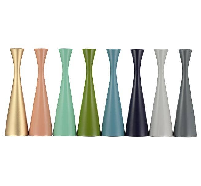 BRITISH COLOUR STANDARD - 25cm H / 9.8'' H  Tall Olive Green Candleholder