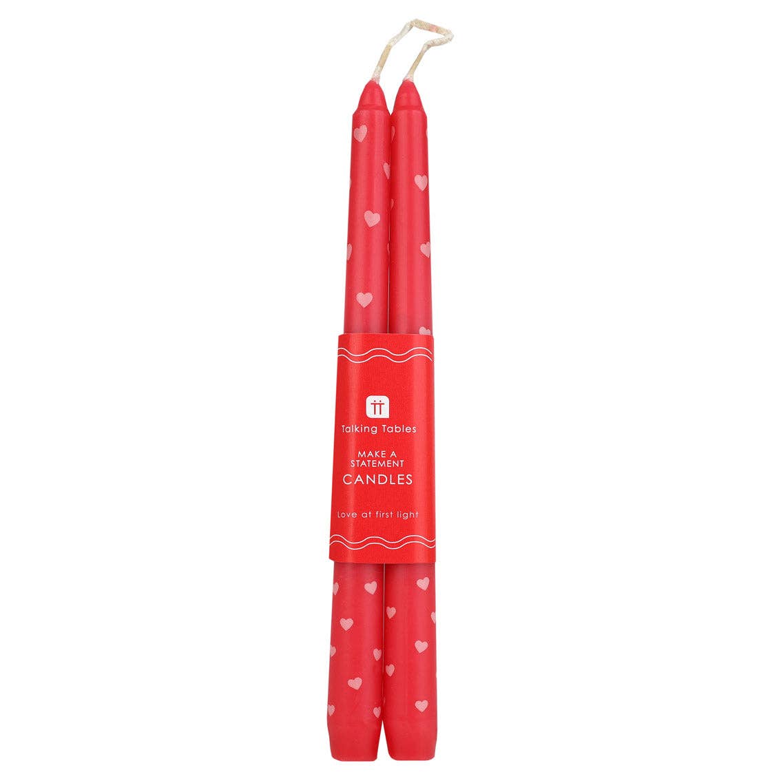 Heart Taper Dinner Candles - 2 Pack | Valentines Decor |