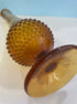 Fenton Amber Hobnail Swung Glass Vase - Vintage MC