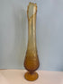 Fenton Amber Hobnail Swung Glass Vase - Vintage MC