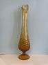 Fenton Amber Hobnail Swung Glass Vase - Vintage MC