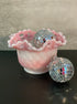 Fenton Rosalene Basketweave Bowl - Vintage MC