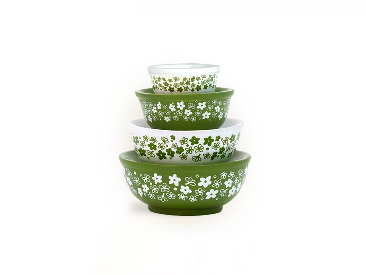 Mini Pyrex-Inspired Mixing Bowls – Retro Stackable Set