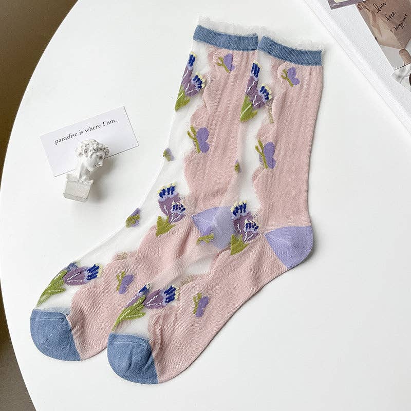 Floral Botanic Summer Socks - Vintage MC