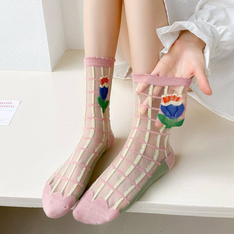 Floral Botanic Summer Socks - Vintage MC