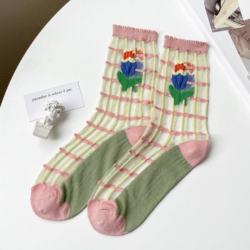 Floral Botanic Summer Socks - Vintage MC