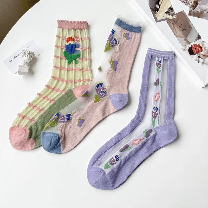 Floral Botanic Summer Socks - Vintage MC