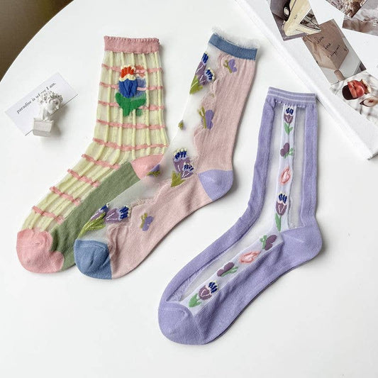 Floral Botanic Summer Socks - Vintage MC