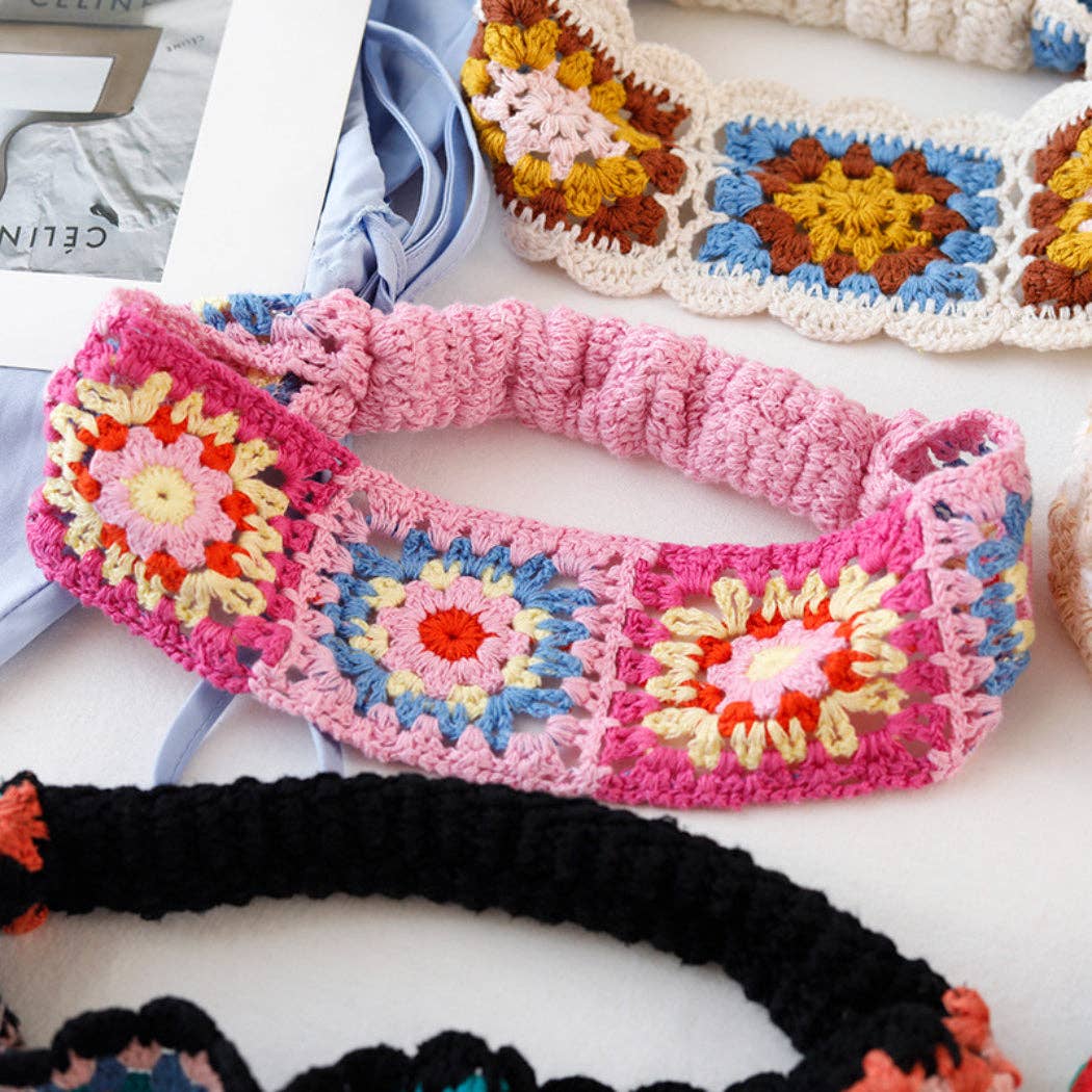 Floral Colorful Knit Headband - Vintage MC