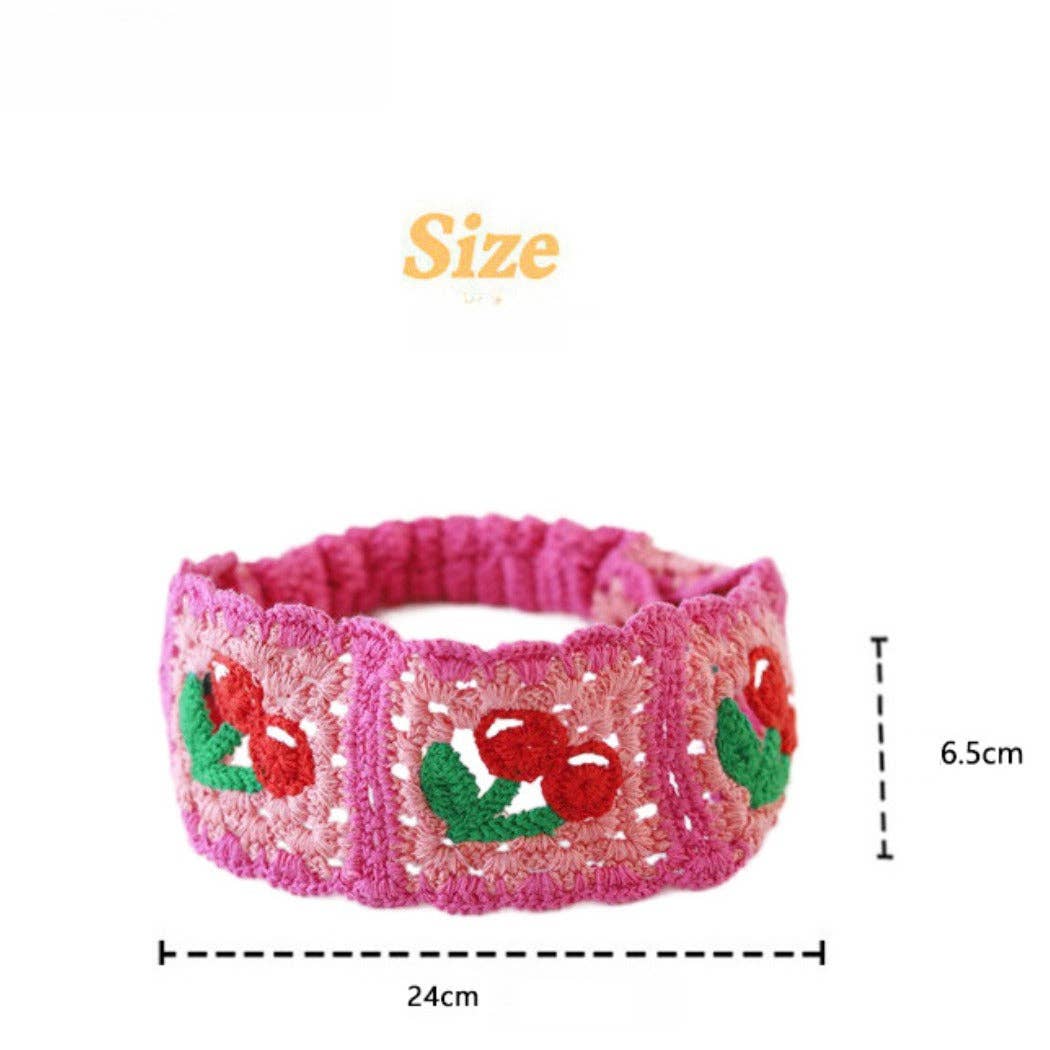 Floral Colorful Knit Headband - Vintage MC