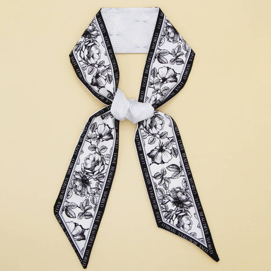 Floral Letter Scarf for Hair - Vintage MC
