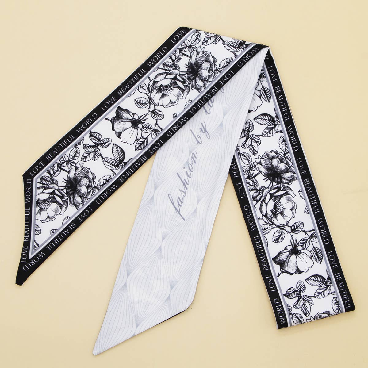 Floral Letter Scarf for Hair - Vintage MC