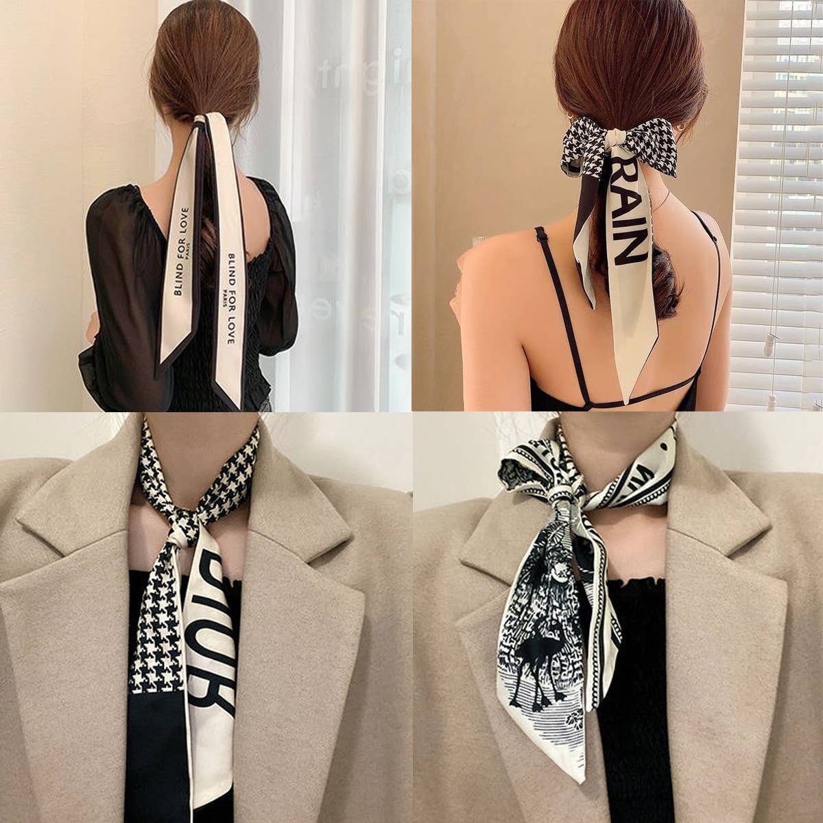 Floral Letter Scarf for Hair - Vintage MC