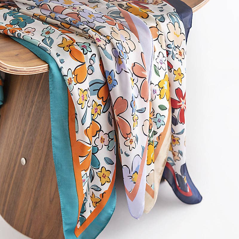 Floral Square Scarf - Vintage MC