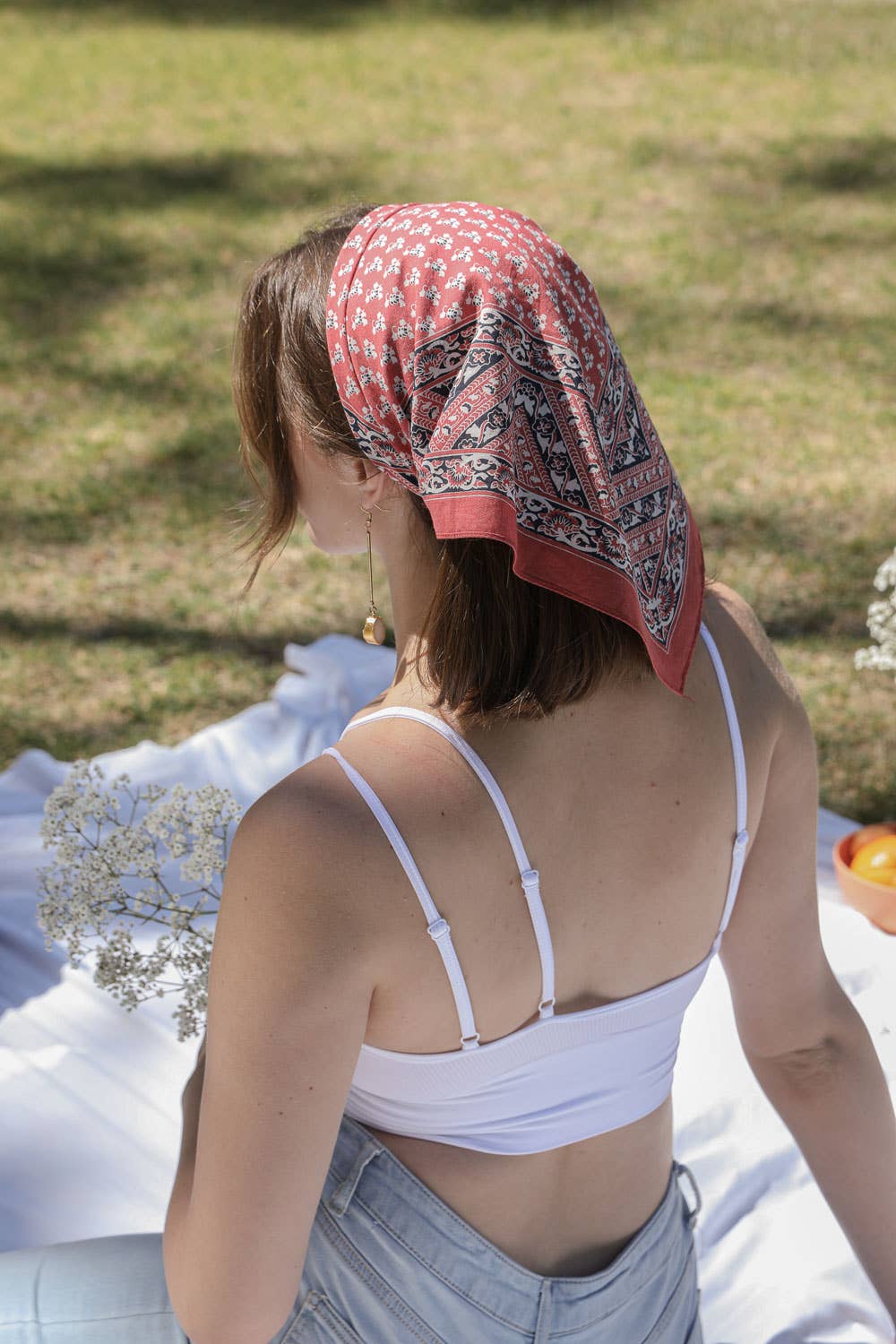 Floral Vine Neckerchief – Perfect Retro Bandana Accessory - Vintage MC
