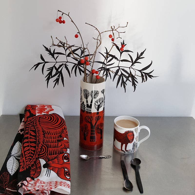 Fox and Cubs Tea Towel - Vintage MC
