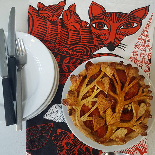 Fox and Cubs Tea Towel - Vintage MC