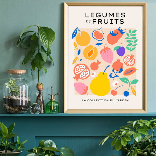 Fruit and Vegetables Minimal Pastel Art Print - Vintage MC