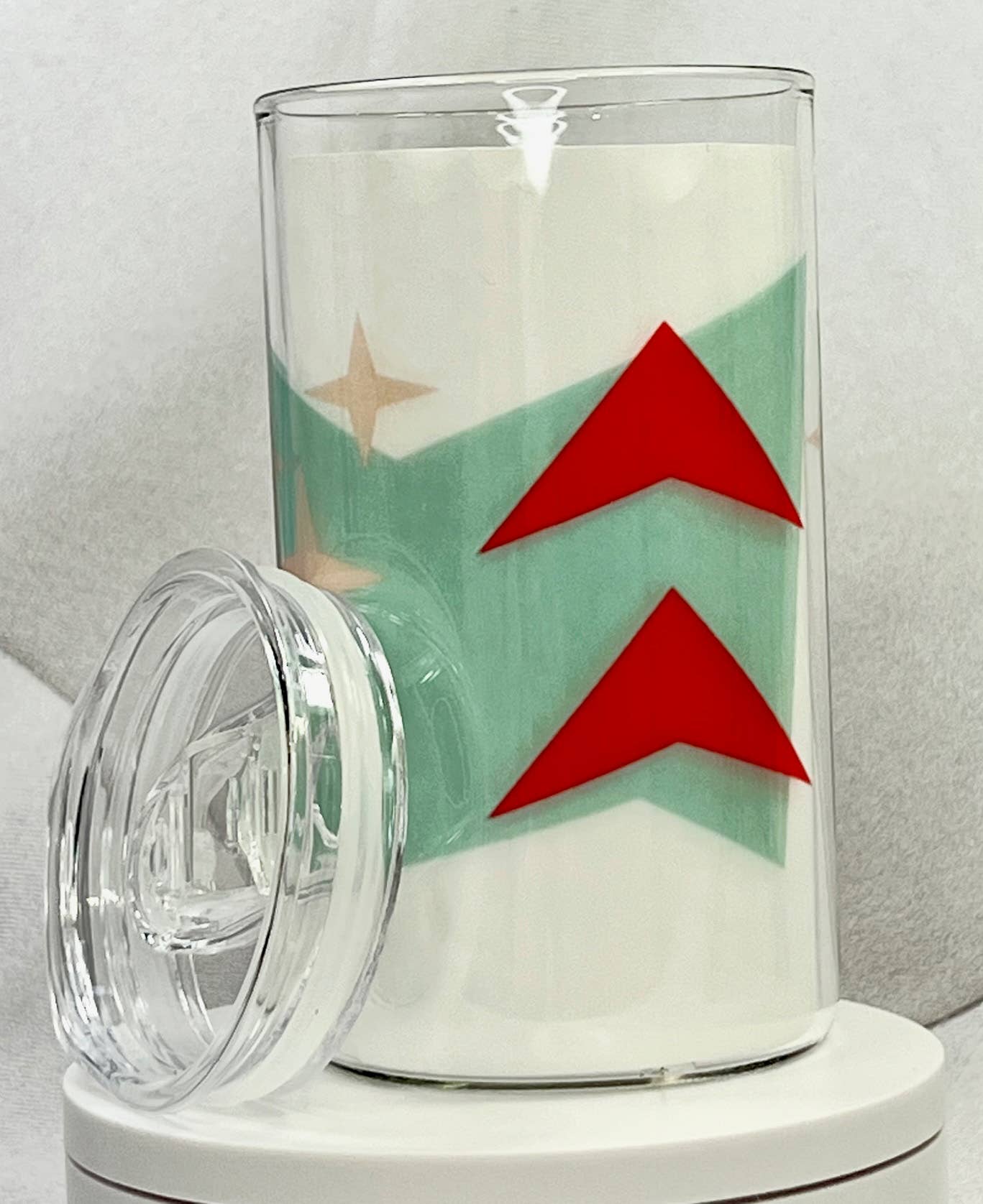 Glass with Drinking Lid and Straw - Vintage MC