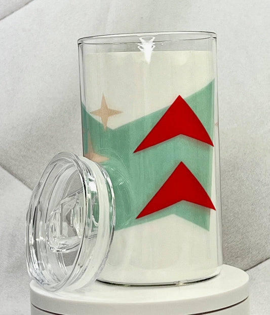 Glass with Drinking Lid and Straw - Vintage MC