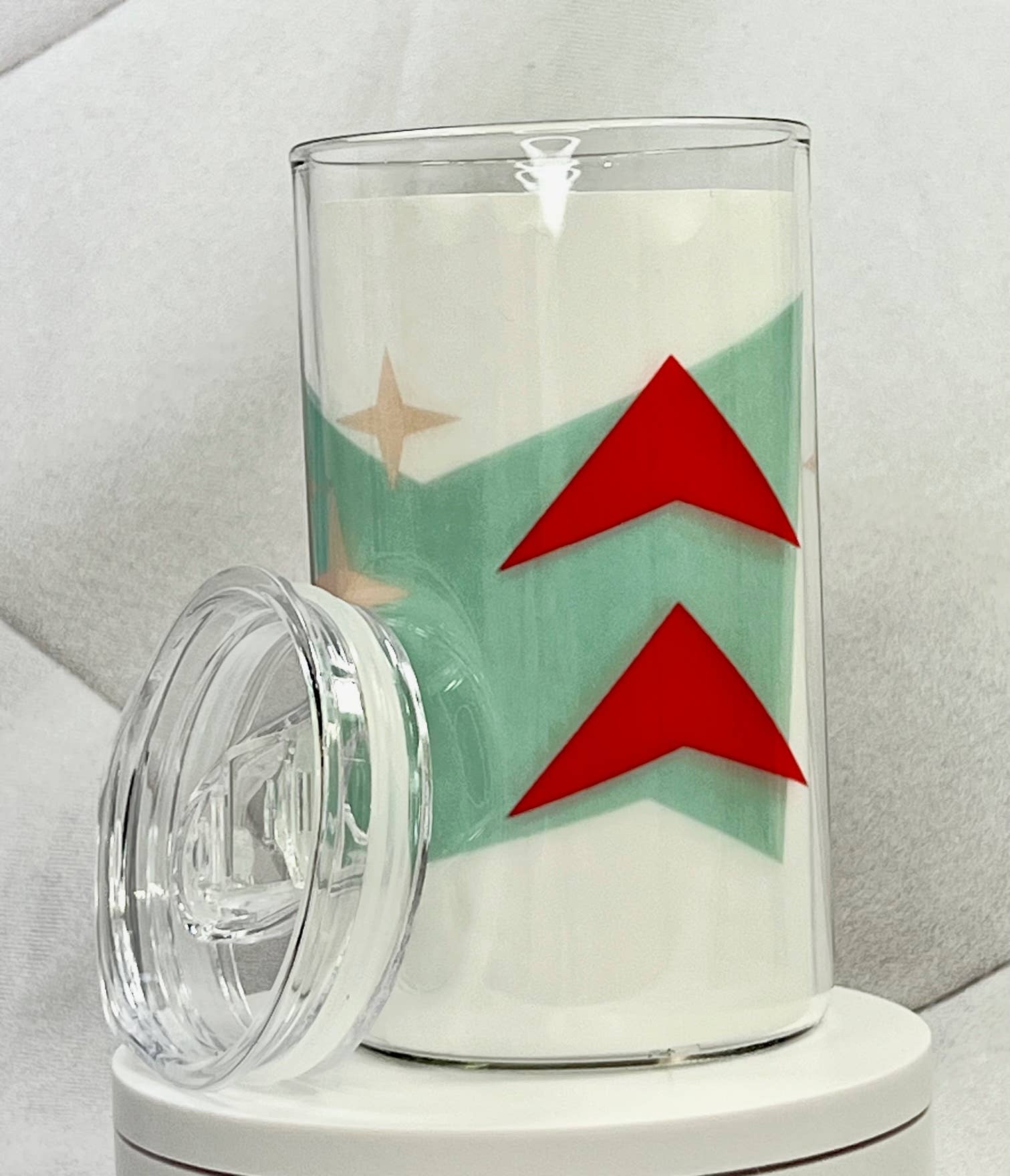 Glass with Drinking Lid and Straw - Vintage MC