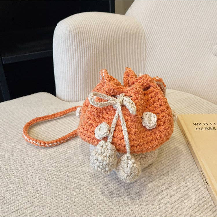 Hand - Knitted Mushroom Bag - Vintage MC