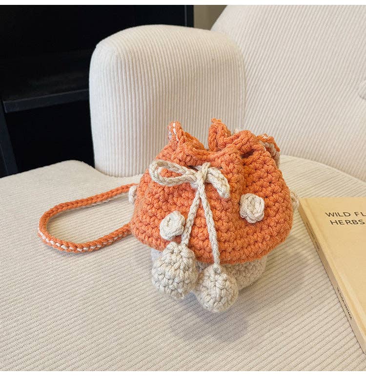 Hand - Knitted Mushroom Bag - Vintage MC