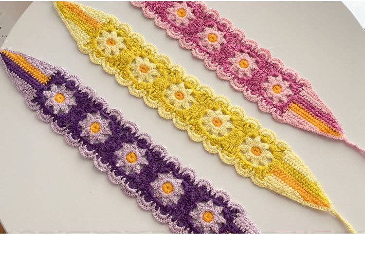 Handmade Crochet Flower Headband - Vintage MC