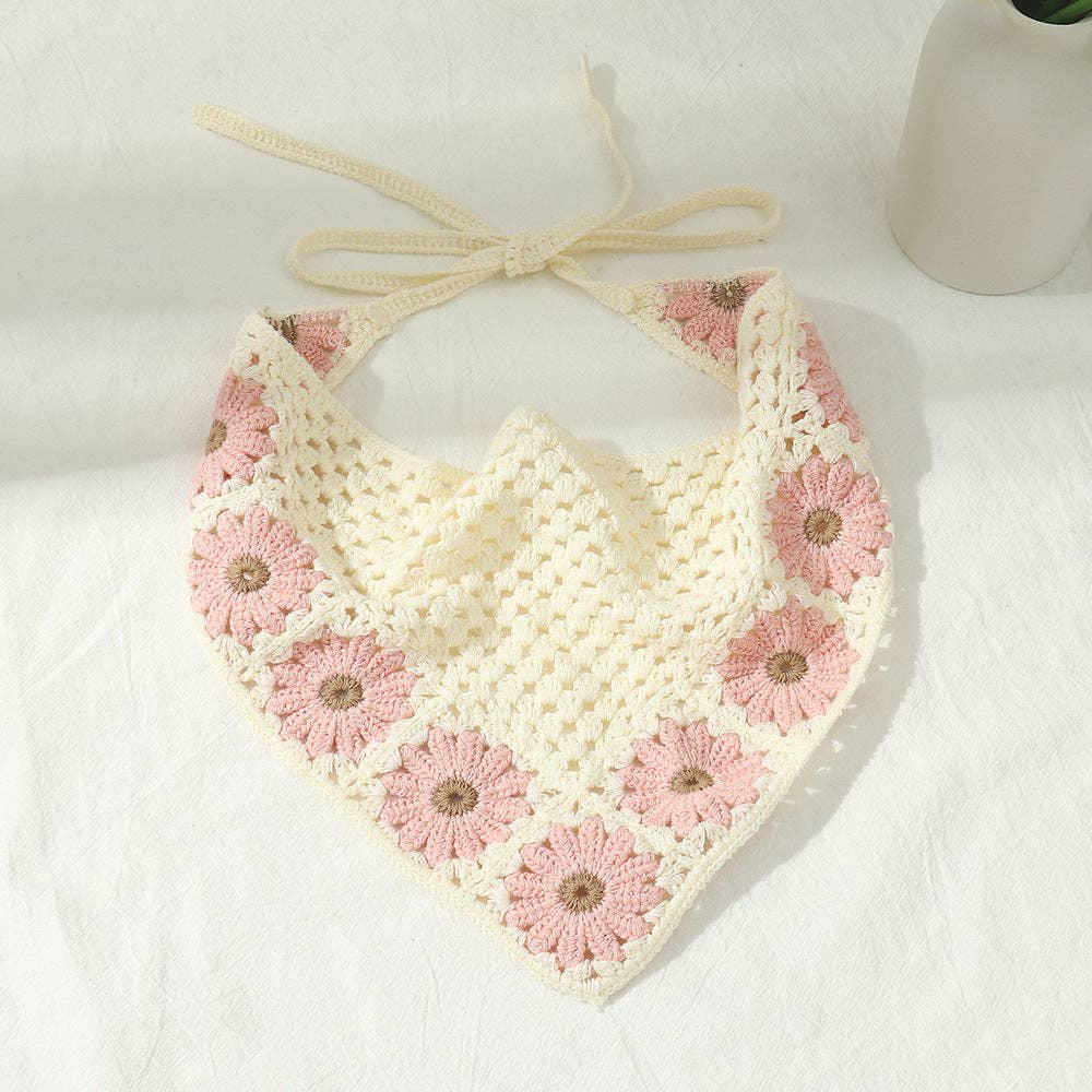 Handmade Crochet Headband Sunflower Mushroom - Vintage MC