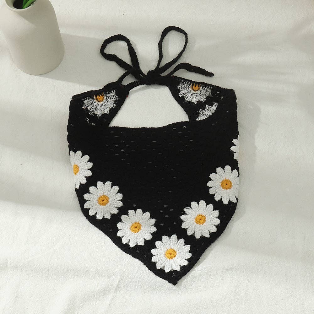 Handmade Crochet Headband Sunflower Mushroom - Vintage MC